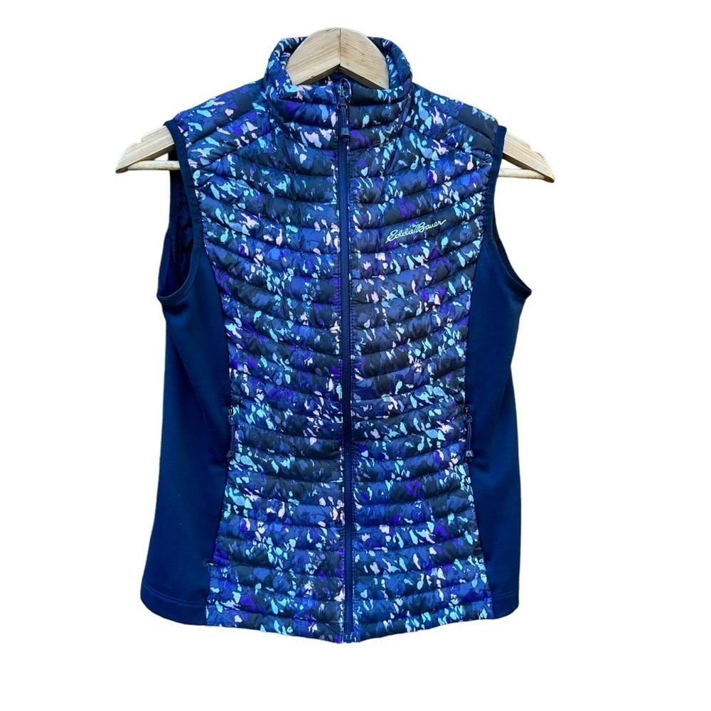 Eddie Bauer First Ascent Stormdown 800 Down Puffer Vest Blue/pink ~Wmns XS